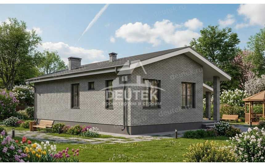Проект одноэтажного дома 127 м² — 2 спальни, терраса и продуманная планировка - LK-569