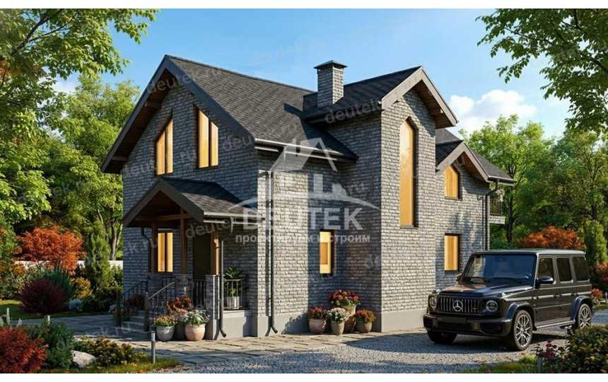 Проект одноэтажного дома 178,85 м² — 4 спальни, терраса и балкон - LK-577