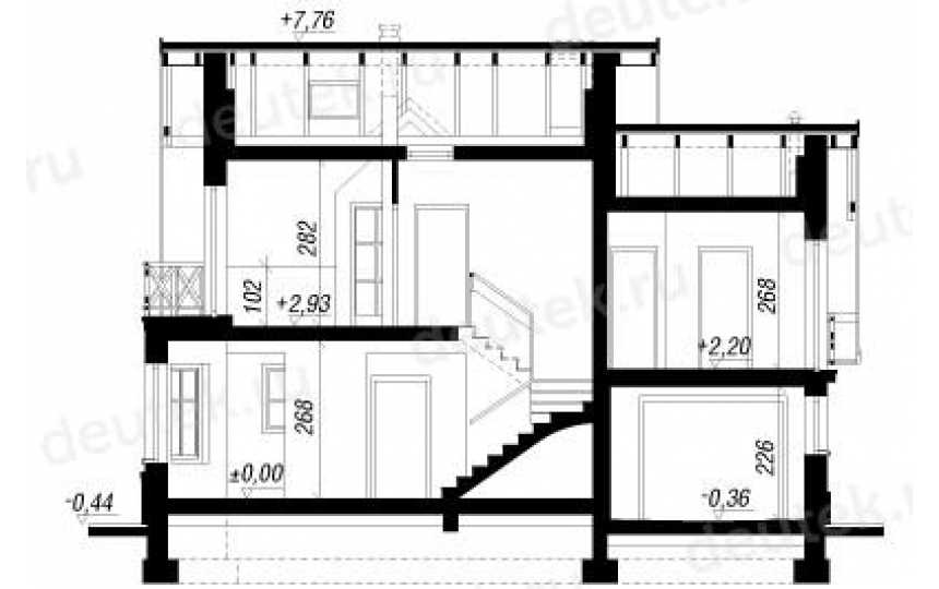 Проект двухэтажного дома из керамоблоков с одноместным гаражом и эркером - SK-8 SK-9