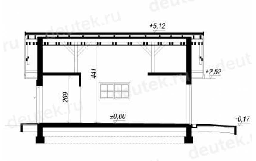Проект одноэтажного двухместного гаража из керамоблоков в европейском стиле - SK-15 SK-15