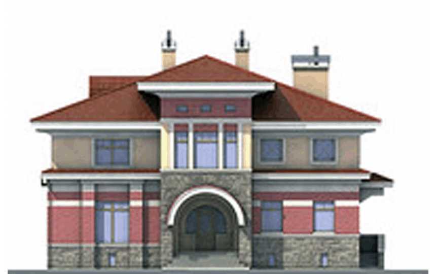 Проект двухэтажного дома из кирпича в стиле барокко с погребом и мансардным этажом, с площадью до 350 кв м PA-2
