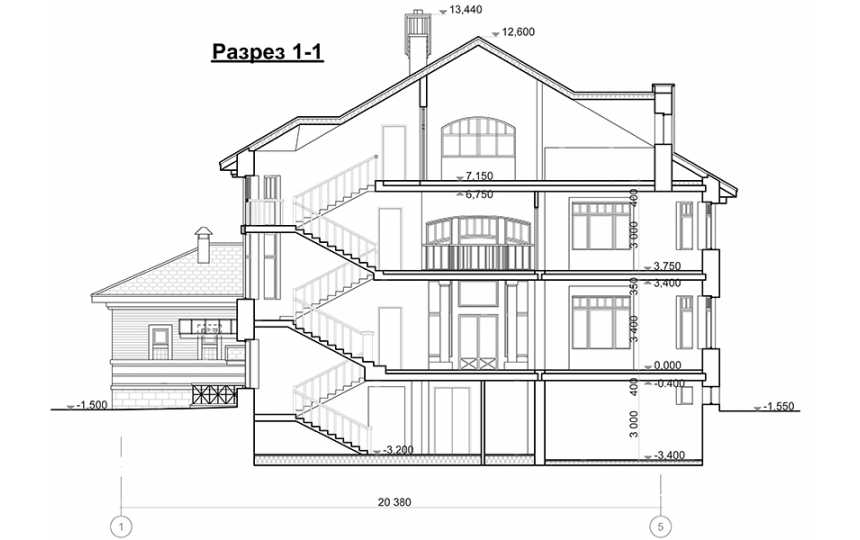 Проект узкого трёхэтажного дома из кирпича в стиле барокко с мансардным этажом и эркерами, с площадью до 900 кв м - PA-27