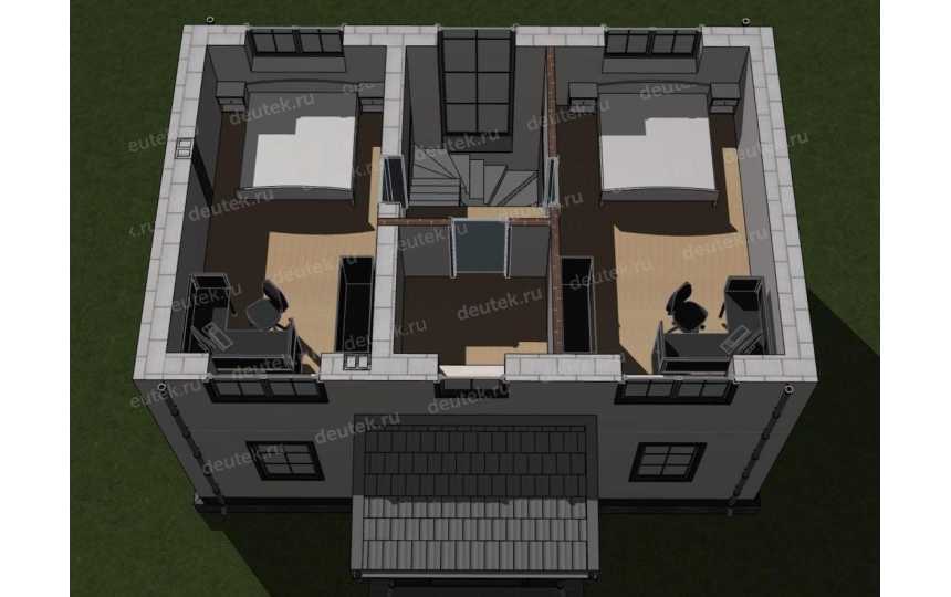 Проект дома с мансардным этажом  с цокольным этажом и мансардой DTE-66