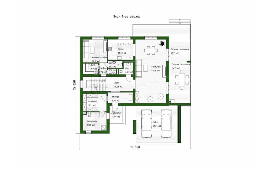 Проект дома в стиле Хай-Тек 400-500 кв.м DTE140