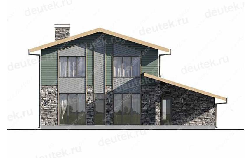 Проект квадратного одноэтажного дома с одноместным гаражом LK-12