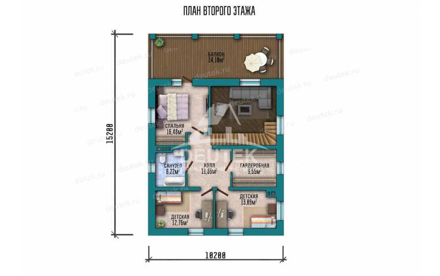 Проект узкого двухэтажного дома площадью до 250 кв. м SRK-23