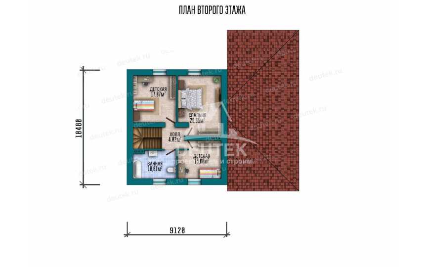 Проект двухэтажного дома с площадью до 250 кв м и двухместным гаражом KVR-90
