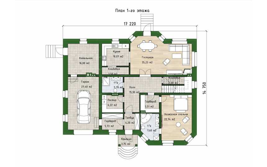 Индивидуальный проект двухэтажного жилого дома DTE-165
