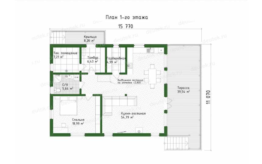 Проект дома с мансардным этажом DTE-166