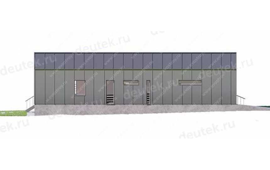 проект узкого одноэтажного дома с одноместным гаражом LK-42