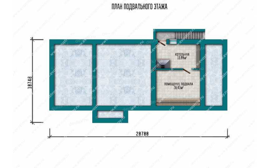 проект узкой одноэтажного бани с размерами 21 м на 11 м LK-44