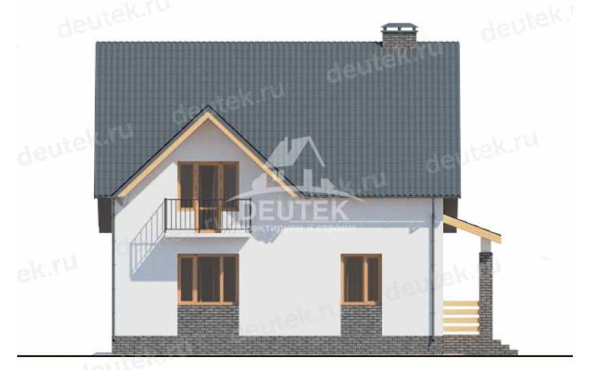 Проект жилого двухэтажного дома в европейском стиле с одноместным гаражом LK-54