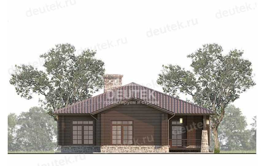 Проект жилого узкого одноэтажного дома в европейском стиле с площадью до 200 кв м LK-55