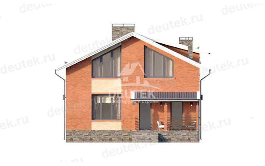Проект жилого узкого двухэтажного дома в европейском стиле с площадью до 200 кв м LK-81
