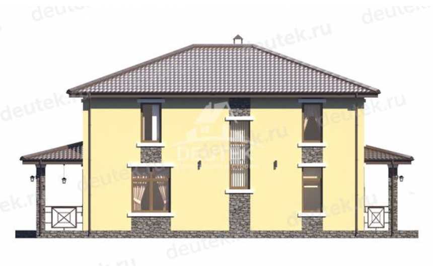 Проект жилого узкого двухэтажного дома в европейском стиле с тремя спальнями LK-89