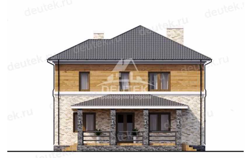 Проект жилого узкого двухэтажного дома в европейском стиле с площадью до 250 кв м LK-91
