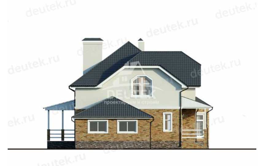 Проект узкого жилого двухэтажного дома в европейском стиле с двухместным гаражом LK-93