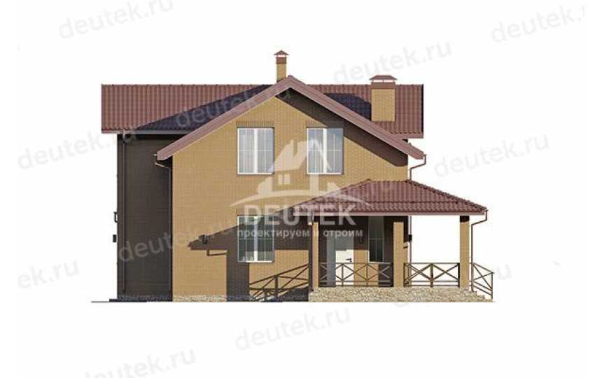 Проект жилого квадратного двухэтажного дома из керамических блоков в европейском стиле с кабинетом LK-112