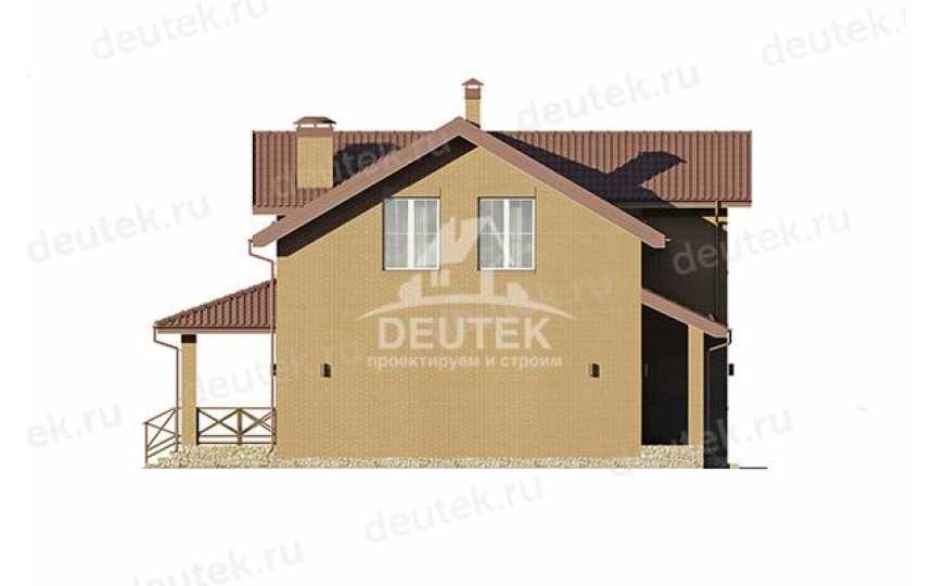 Проект жилого квадратного двухэтажного дома из керамических блоков в европейском стиле с кабинетом LK-112