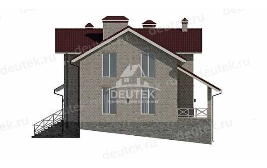 Проект жилого квадратного двухэтажного дома из керамических блоков с цокольным этажом, тренажёрными залом и кабинетом LK-113