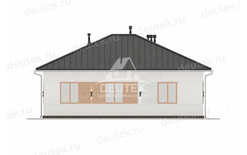 Проект квадратного одноэтажного дома из газобетона с размерами 12 м на 12 м - LK-153