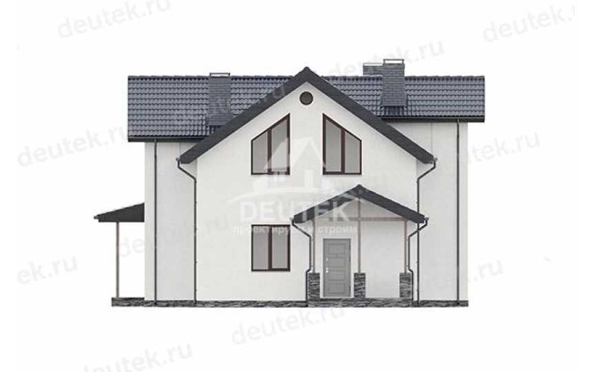 Проект узкого двухэтажного дома из газобетона с размерами 17 м на 13 м и площадью до 200 кв м - LK-154