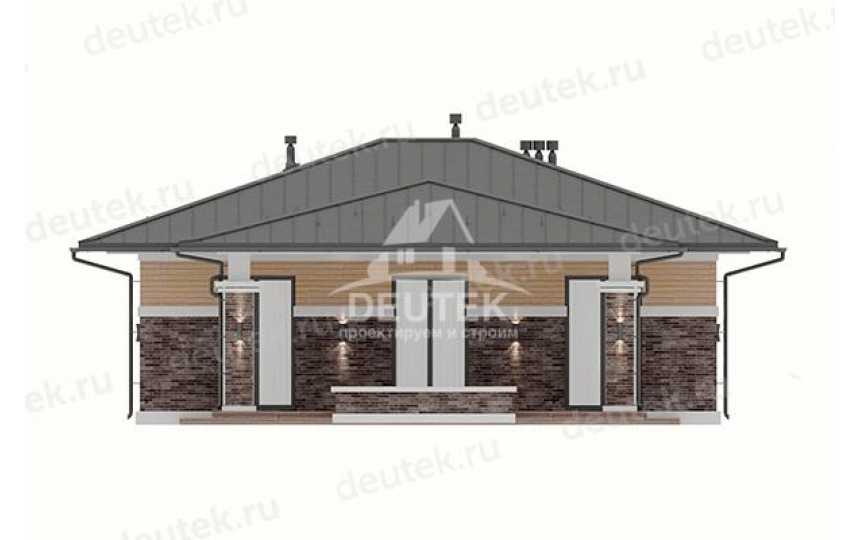 Проект узкого одноэтажного дома в европейском стиле с большими окнами - LK-158