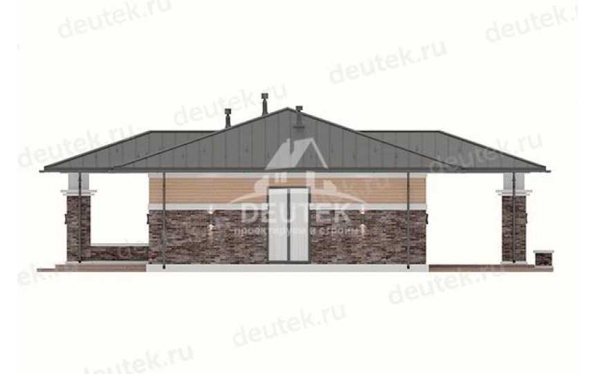 Проект узкого одноэтажного дома в европейском стиле с большими окнами - LK-158