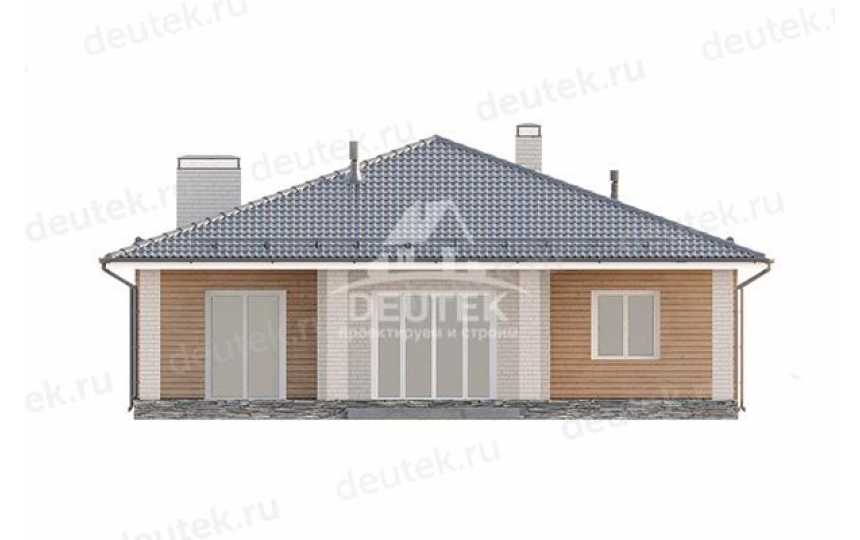 Проект жилого узкого одноэтажного дома из газобетона в европейском стиле с размерами 12 м на 16 м - LK-162