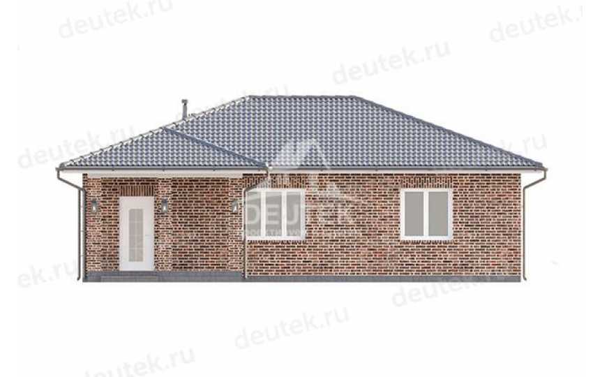 Проект жилого одноэтажного дома из газобетона в европейском стиле с размерами 12 м на 14 м - LK-163