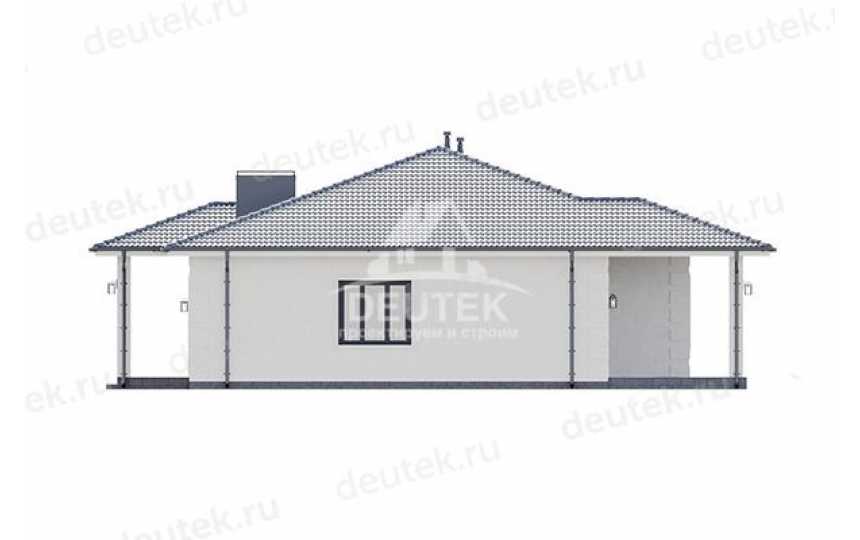 Проект жилого одноэтажного дома из газобетона с размерами 15 м на 17 м и площадью до 100 кв м - LK-164