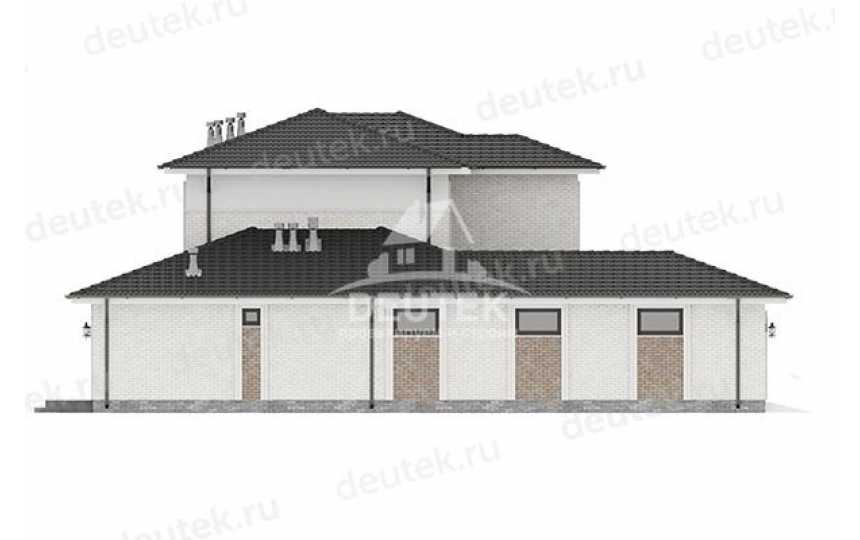 Проект узкого двухэтажного дома из газобетона с двухместным гаражом - LK-171
