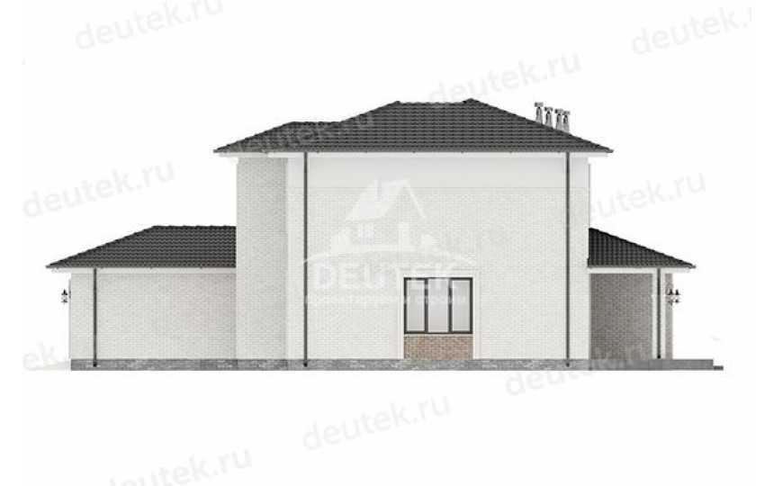 Проект узкого двухэтажного дома из газобетона с двухместным гаражом - LK-171