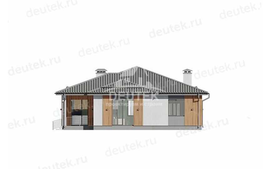 Проект узкого одноэтажного дома из керамических блоков с кабинетом - LK-172