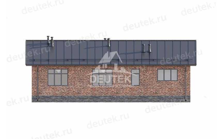 Проект узкого одноэтажного дома из газобетона с четырьмя спальнями - LK-191