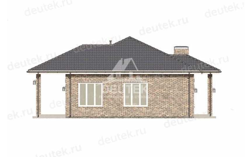 Проект узкого одноэтажного дома из газобетона с тремя спальнями - LK-192