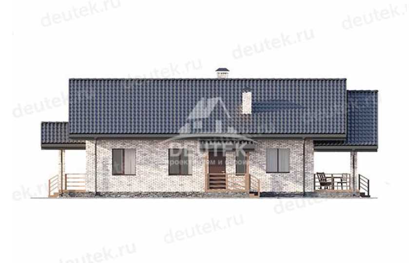 Проект узкого одноэтажного дома из керамических блоков с двумя спальнями - LK-205