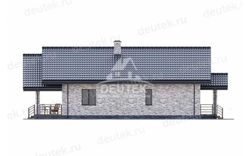 Проект узкого одноэтажного дома из керамических блоков с двумя спальнями - LK-205