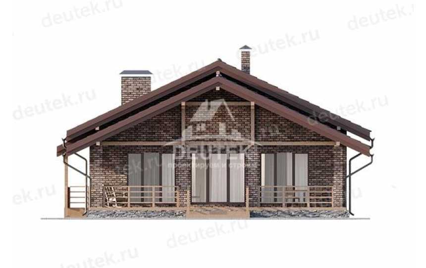 Проект узкого одноэтажного дома в европейском стиле с кабинетом - LK-206