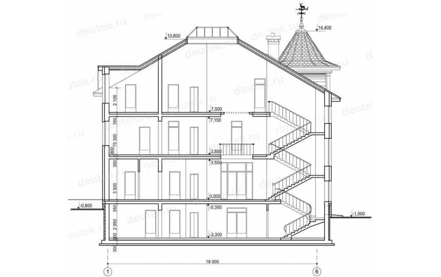 Проект двухэтажного дома с цокольным этажом и бильярдной - LK-208