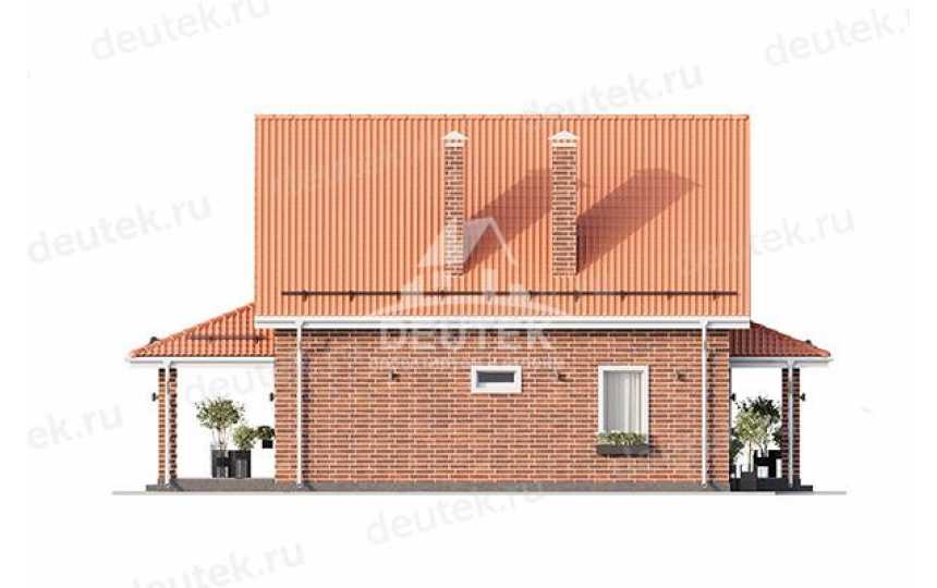 Проект узкого двухэтажного дома с мансардой - LK-268
