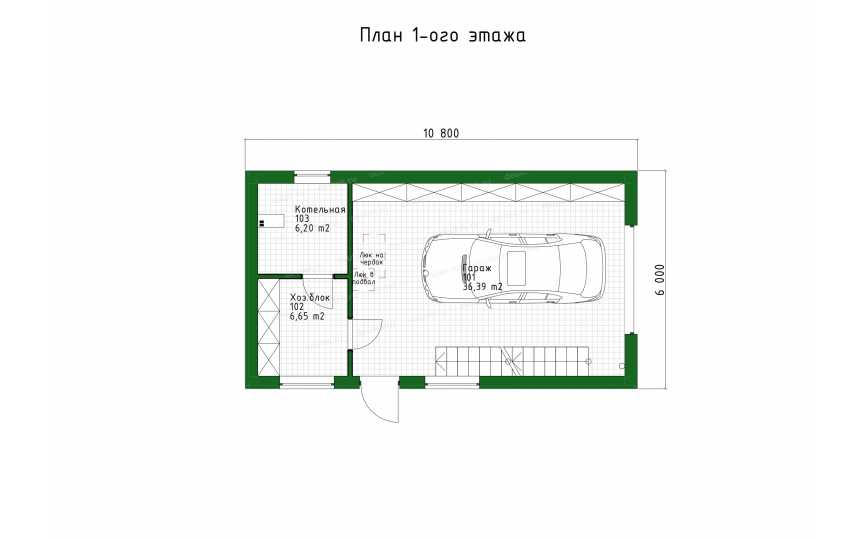 Проект одноместного гаража с подвалом - P291-2