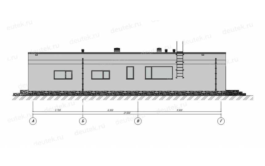 Проект жилого одноэтажного дома с одноместным гаражом - P296