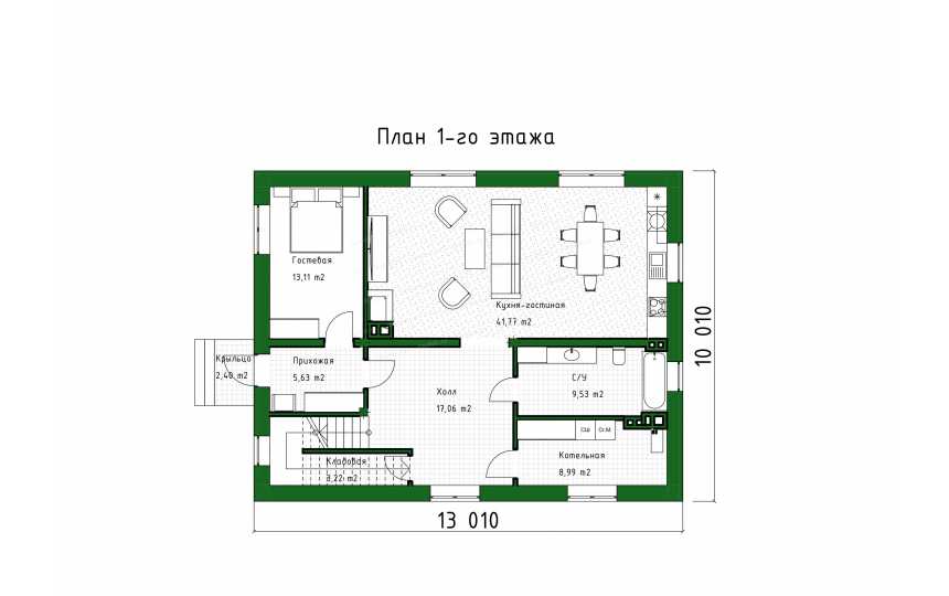 Проект жилого трехэтажного дома с площадью до 300 кв.м. - P271