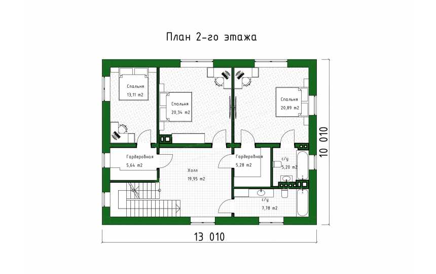 Проект жилого трехэтажного дома с площадью до 300 кв.м. - P271