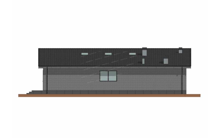 Проект углового одноэтажного дома в современном стиле - P292