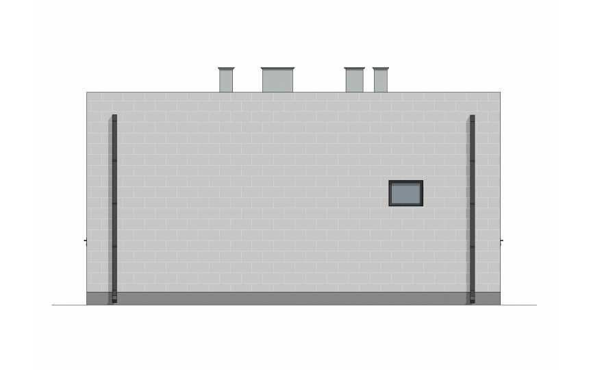 Проект узкого одноэтажного дома с площадью до 150 кв м - P299