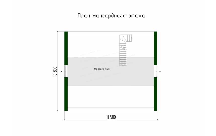 Проект жилого двухэтажного дома с мансардным этажом - P248
