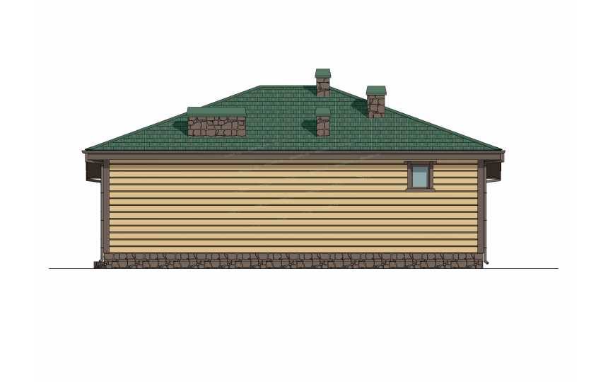 Проект бани с парной и зоной барбекю с размерами 11 м на 11 м - P258-1