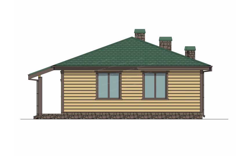 Проект бани с парной и зоной барбекю с размерами 11 м на 11 м - P258-1